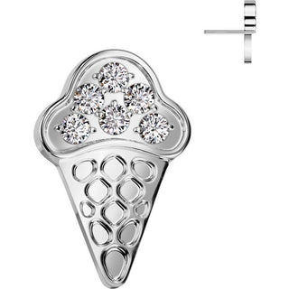 Titanium Top ice cream cone zirconia Push-In