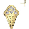 Titanium Top ice cream cone zirconia Push-In
