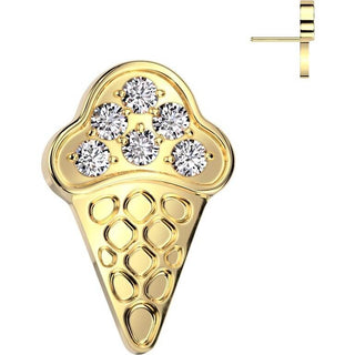 Titanium Top ice cream cone zirconia Push-In