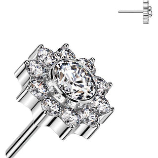 Titanium Top top flower zirconia Push-In