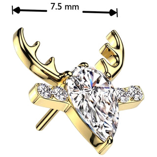 Titanium Top top reindeer head zirconia Push-In
