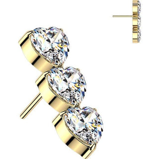 Titanium Top top 3 hearts zirconia Push-In