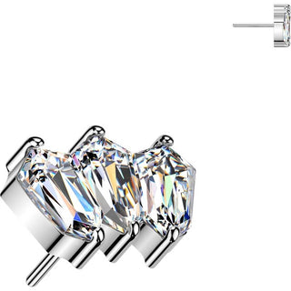 Titanium Top Top 3 Elongated Hexagonal Zirconia Fan Push-In