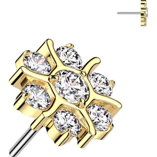 Titanium Top flower zirconia Push-In