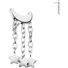 Titanium Top crescent moon stars chains Push-In