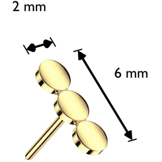 Titanium Top top three flat circles Push-In