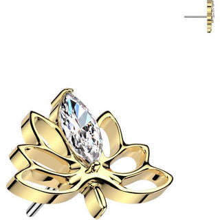 Titanium Top top lotus flower zirconia Push-In