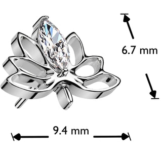 Titanium Top top lotus flower zirconia Push-In