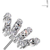 Titanium Top top crown baguette cut zirconia Push-In