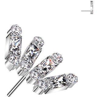 Titanium Top top crown baguette cut zirconia Push-In