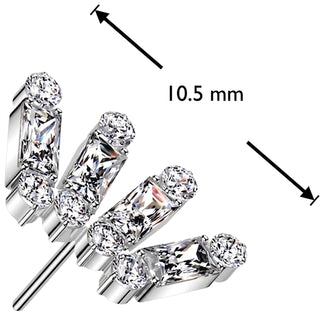 Titanium Top top crown baguette cut zirconia Push-In