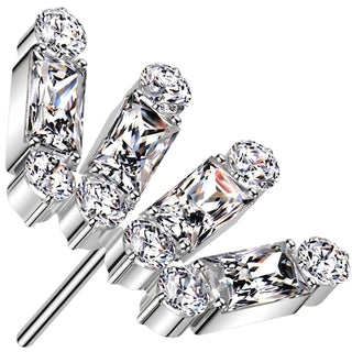 Titanium Top top crown baguette cut zirconia Push-In