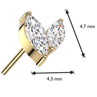 Titanium Top top zirconia marquise cut Push-In