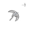Titanium Top top crescent moon zirconia Push-In