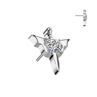 Titanium Top top dagger bat wings zirconia Push-In