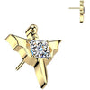 Titanium Top top dagger bat wings zirconia Push-In