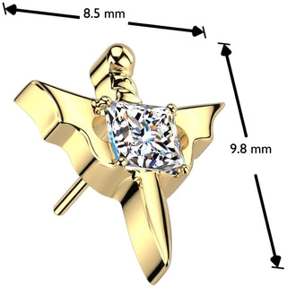 Titanium Top top dagger bat wings zirconia Push-In
