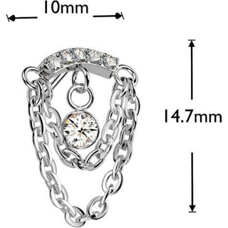 Titanium Top top double chain zirconia Push-In