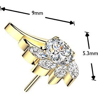Titanium Top top angel wing zirconia Push-In