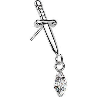 Titanium top dagger dangle zirconia Push-In