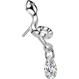 Titanium top snake zirconia dangle Push-In
