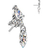 Titanium Top top marquise and round zirconia cluster with marquise zirconia dangle Push-In