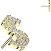 Titanium Top top pave zirconia dollar sign Push-In