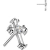 Titanium Top top celtic cross with zirconia center Push-In