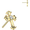 Titanium Top top celtic cross with zirconia center Push-In