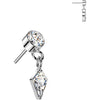 Titanium Top top bezel set zirconia with kite zirconia dangle Push-In