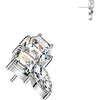 Titanium Top top hexagon zirconia and marquise zirconia cluster Push-In