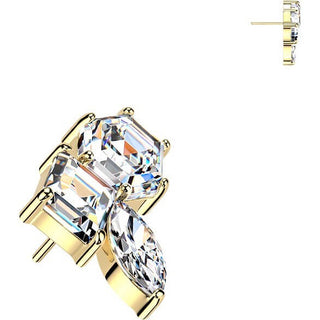 Titanium Top top hexagon zirconia and marquise zirconia cluster Push-In
