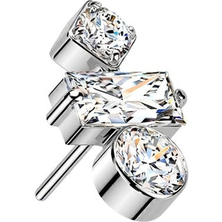 Titanium Top top round baguette and zirconia zirconia Push-In