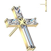 Titanium Top top baguette zirconia cross Push-In