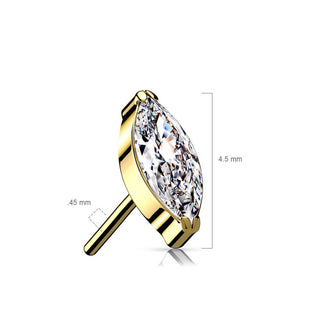 Titan Top Top Marquise Schliff Zirkonia Push-In