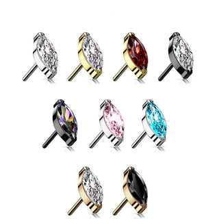 Titan Top Top Marquise Schliff Zirkonia Push-In