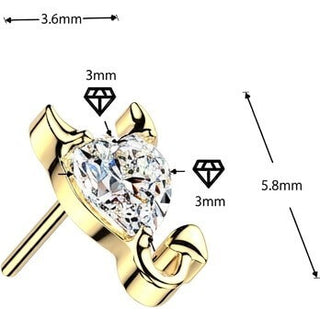 Titanium Top Top Devil Heart Zirconia Push-In