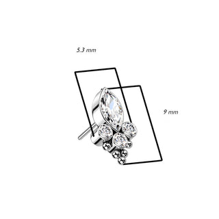 Titan Top Top 4 Zirkonia Opal Push-In