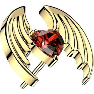 Titanium top bat wing with heart zirconia center Push-In