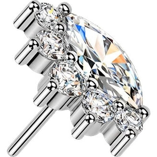 Titanium Top top marquise and round zirconia cluster Push-In