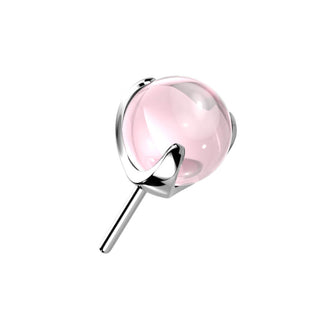 Titan Top Top Glas Kugel Silber Push-In