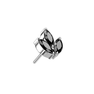 Titanium Top top marquise cut 3 zirconias Push-In