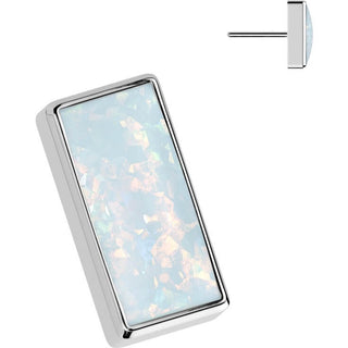 Titanium top rectangular opal bezel setting Push-In