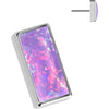 Titanium top rectangular opal bezel setting Push-In