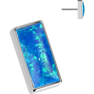Titanium top rectangular opal bezel setting Push-In
