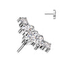 Titanium Top Top Marquise Cut Zirconia Push-In