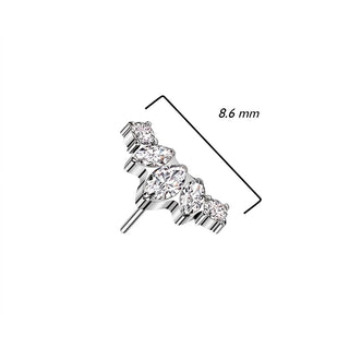 Titanium Top Top Marquise Cut Zirconia Push-In