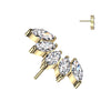 Titanium Top Top Marquise Cut 5 Zirconias Push-In