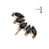 Titanium Top Top Marquise Cut 5 Zirconias Push-In
