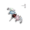 Titanium Top Top Marquise Cut 5 Zirconias Push-In